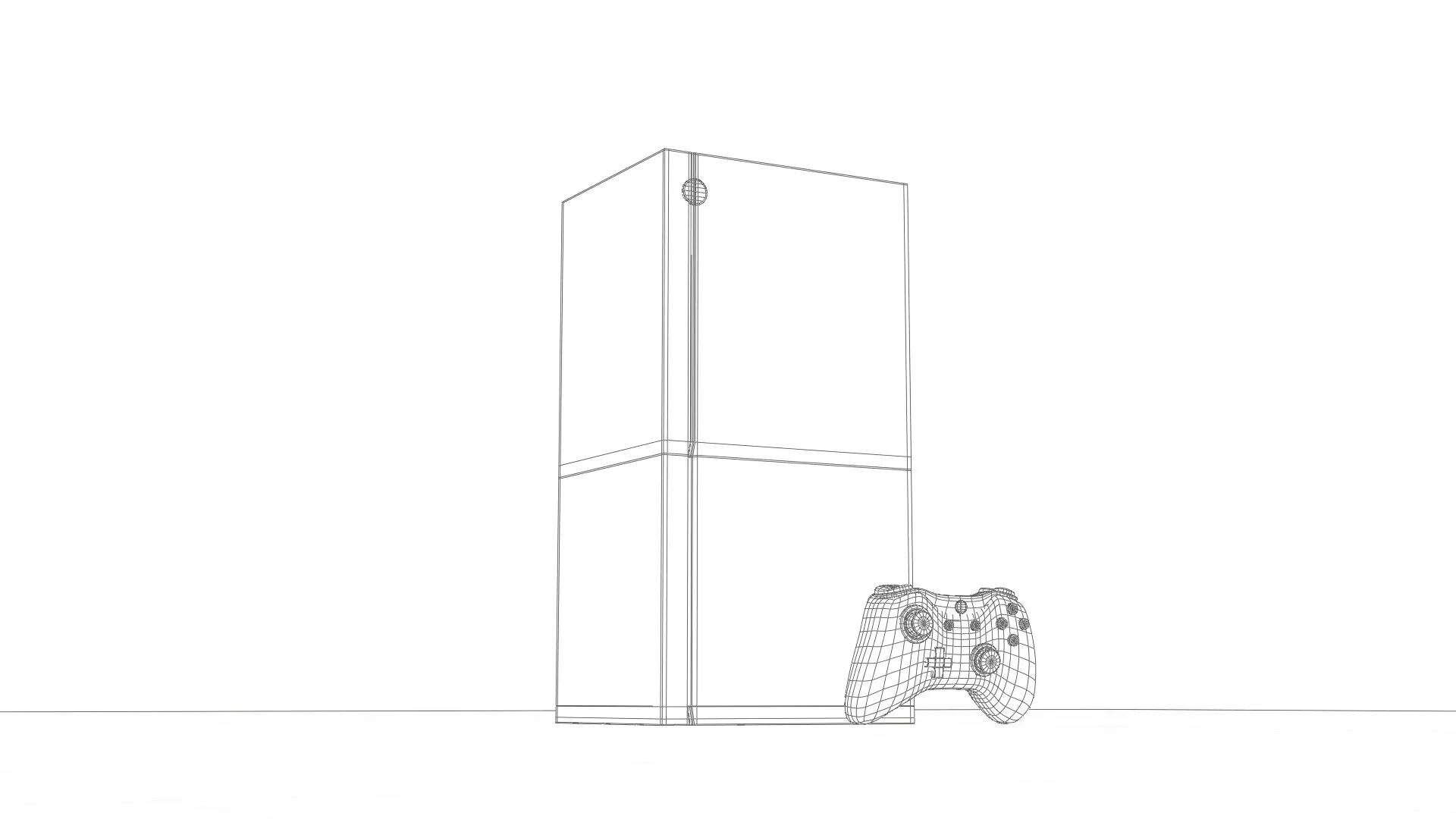 wireframe Xbox serie x 3d console jeux video